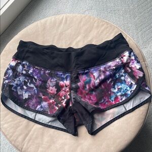 lululemon athletica Floral Athletic Shorts - Black, Purple, Blue